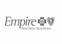 Empire BlueCross BlueShield logo with the words Empire BlueCross BlueShield and two icons: a blue cross with a person and a blue shield with a snake staff.